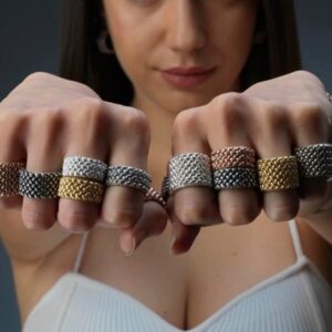 Argentopercento made in italy, Anelli trame d'argento